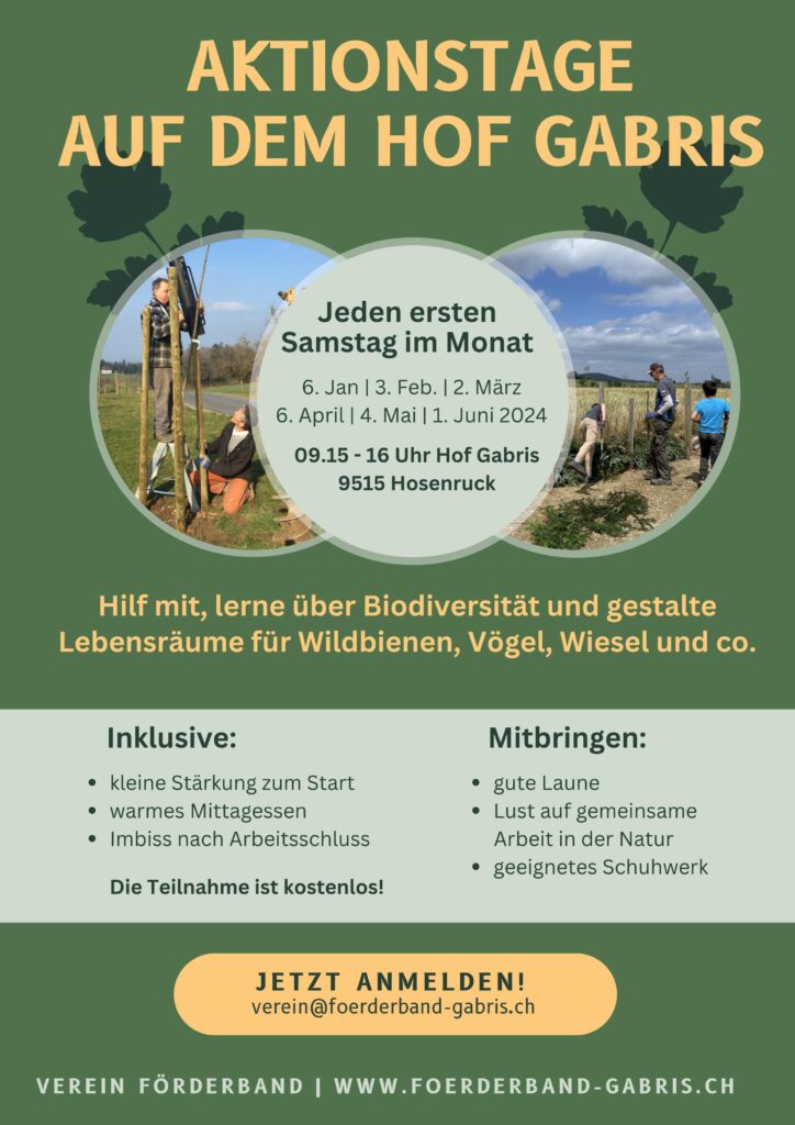 Jeden ersten Samstag im Monat Biodiversität mitgestalten