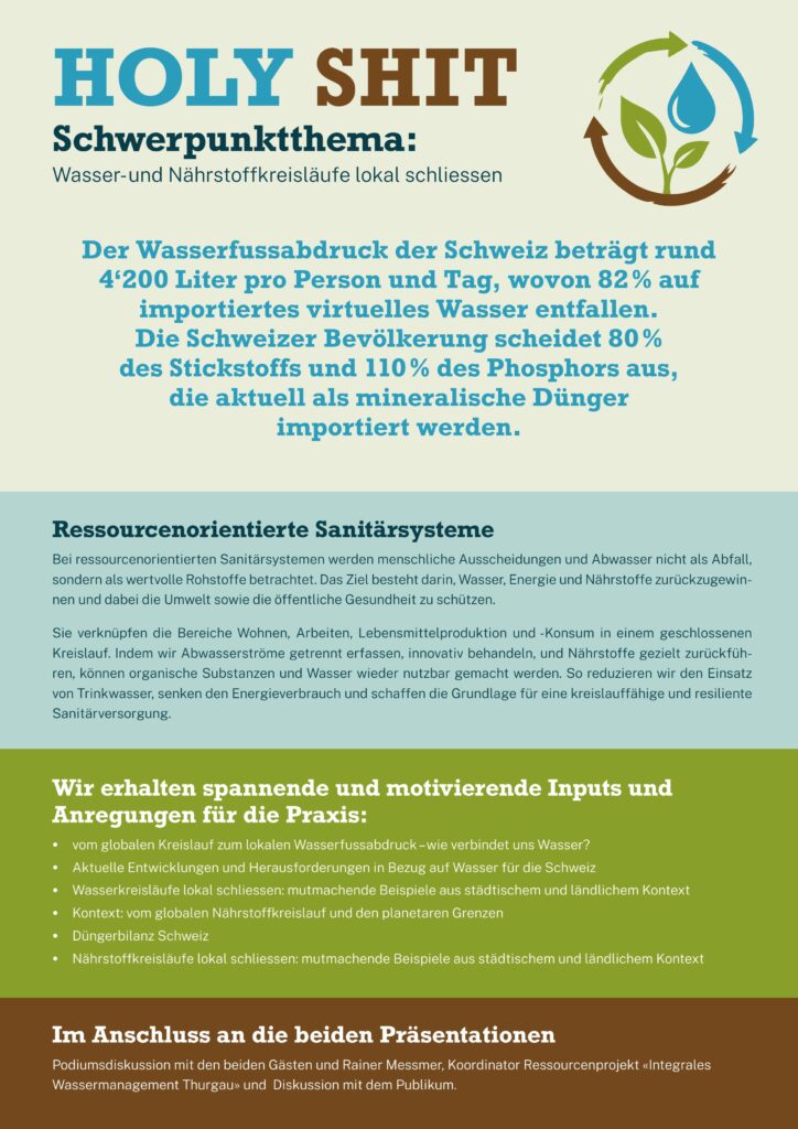 Gabris-Gespräch zum Thema  Holy Shit, Wasser- und Nährstoffkreisläufe schliessen am Sonntag 6. September 2026 um 14 Uhr auf Gabris 36 in 9515 Hosenruck